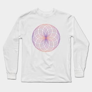 Purple & Rose Gold Spirograph Mandala Long Sleeve T-Shirt